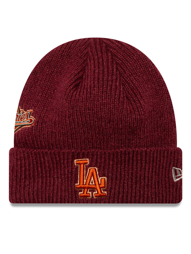 

Шапка New Era LA Dodgers World Series Patch Cuff Knit Beanie 60580732, красный
