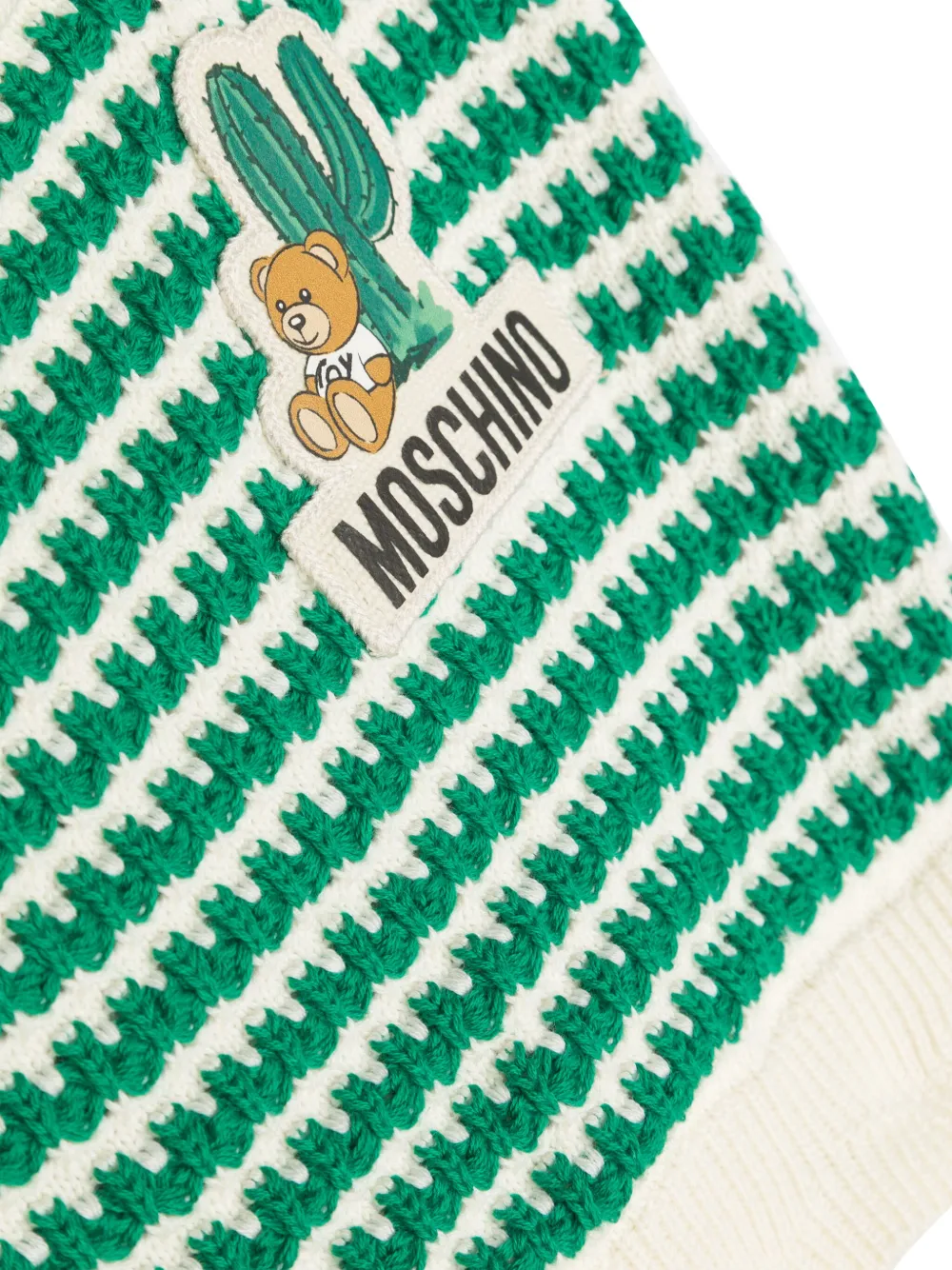 Трикотажный комплект с логотипом Moschino Kids, зеленый — фото 3