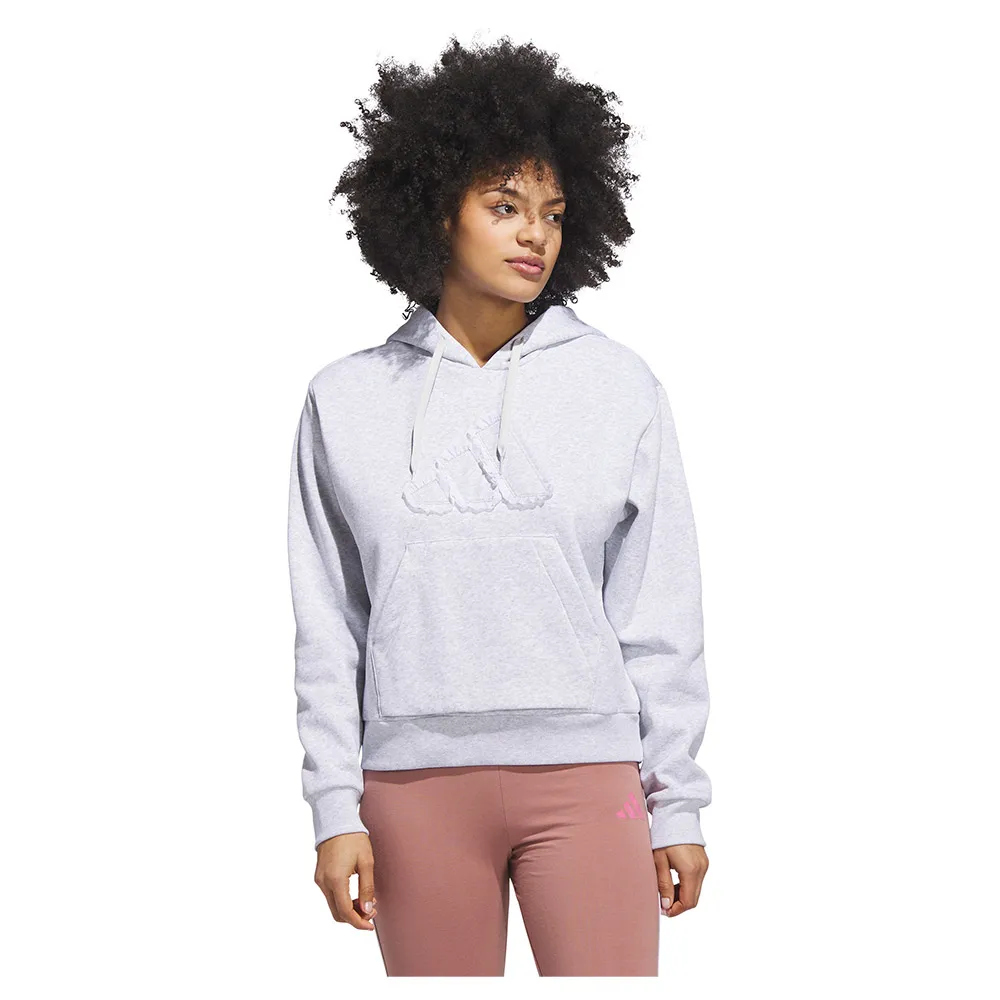 

Худи adidas Seasonal Essentials Ruffled Big Logo Graphic, серый