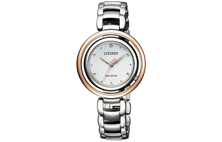 

CITIZEN Часы Ecology-Drive Collection Solar Quartz Movement Watch Women's Watch White Dial, Silver