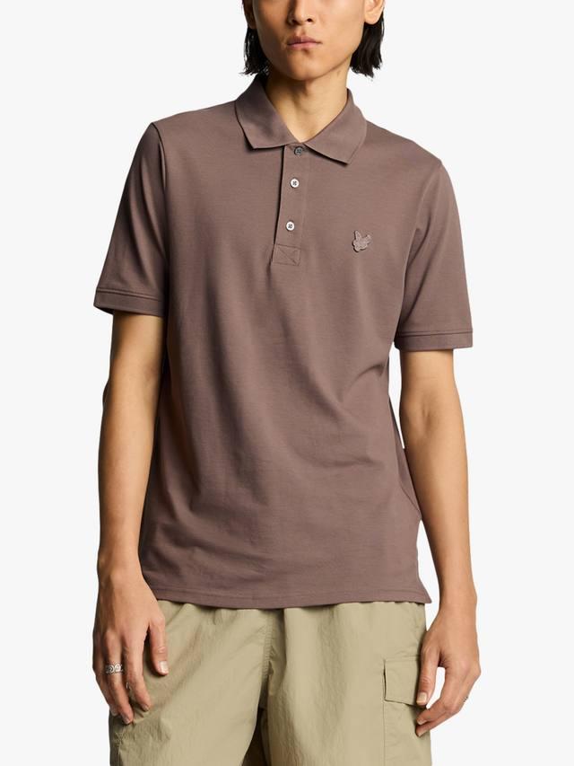 

Супертонкая хлопковая поло футболка Lyle & Scott, Plum Truffle