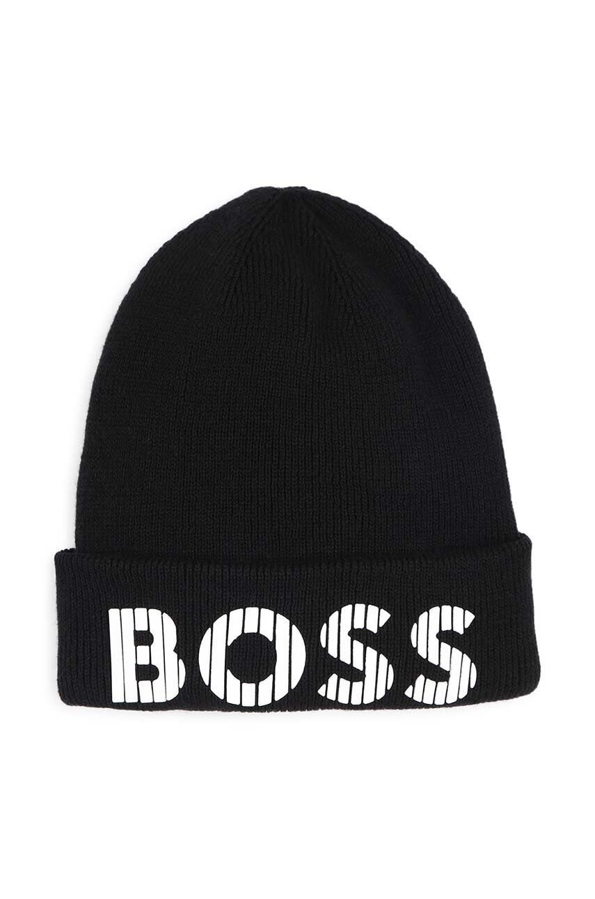 

Детская хлопковая шапка BOSS, черный