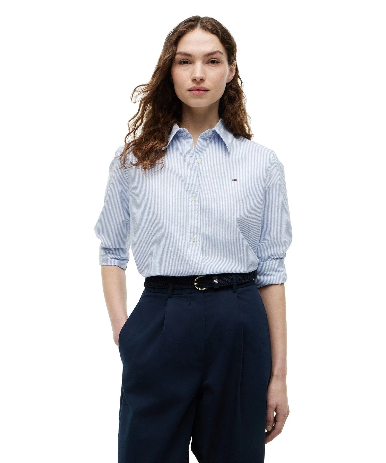 Женская рубашка Tommy Hilfiger Oxford Relaxed бежевая