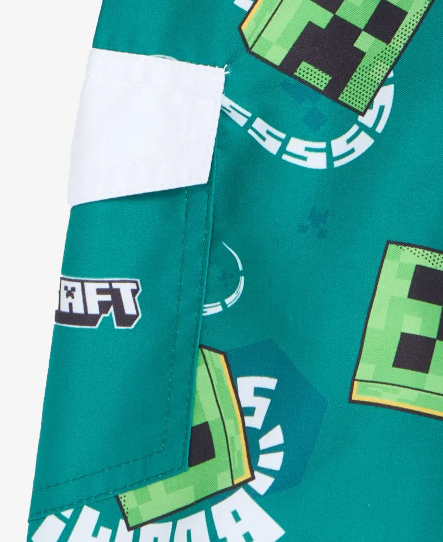 Комплект из двух предметов: рашгард и плавки для мальчиков 4-7 лет Minecraft, зеленый — фото 3