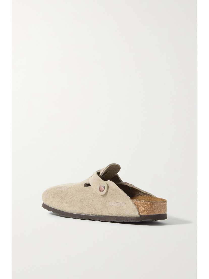 Бостонские замшевые сабо Birkenstock, бежевый — фото 3