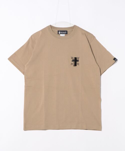 

Футболка с коротким рукавом, 3D-вышивка в виде татуировки, бренд JUGLANS, цвет бежевый, вес 176 г