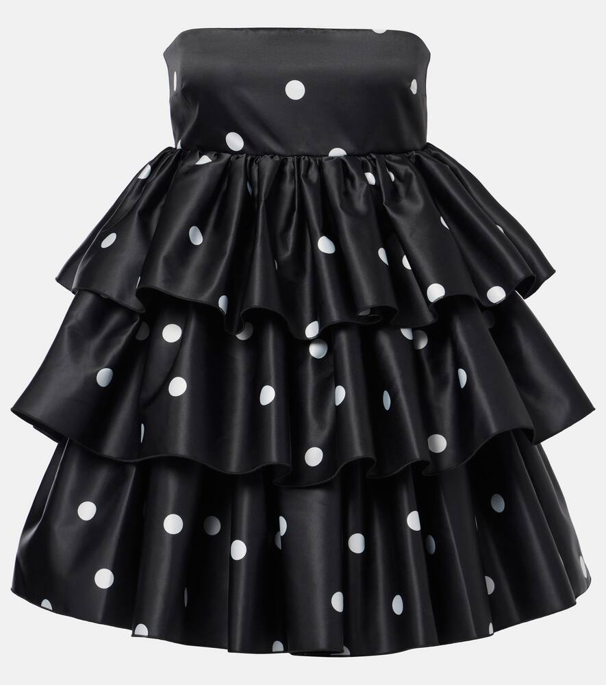 

Атласное мини-платье с рюшами Rotate, 1000 Black Comb