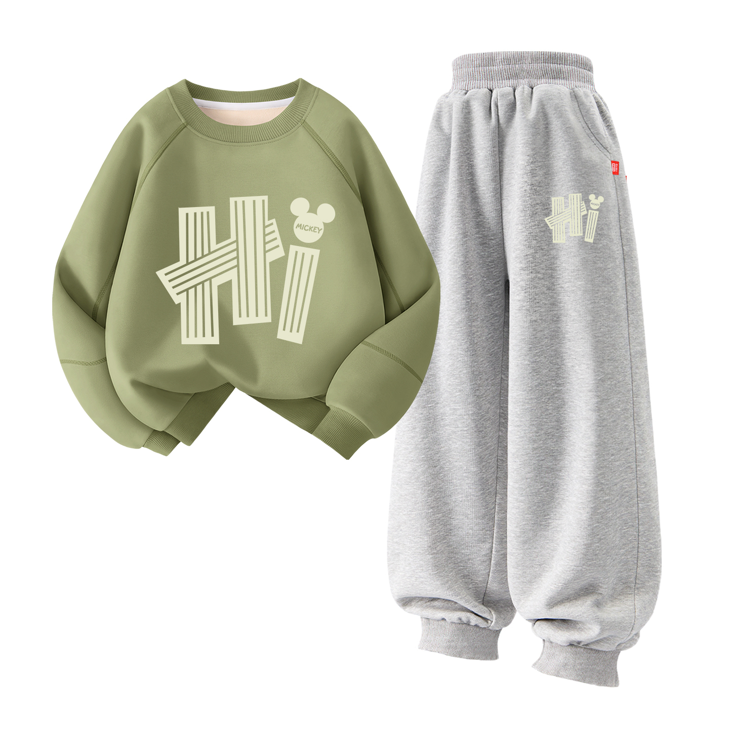 

Детская повседневная спортивная одежда Disney, [Thickened and Fleece-Lined]Dihalo Mugwort Green+Dihalo K Gray