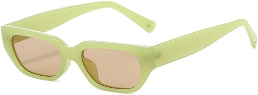 

Солнцезащитные очки с защитой UV400 | Маленький размер «кошачий глаз», цвет «желе», зеленый и желтый | для женщин и мужчин, для занятий спортом на открытом воздухе и вождения DSVIGF, Green Light Tea