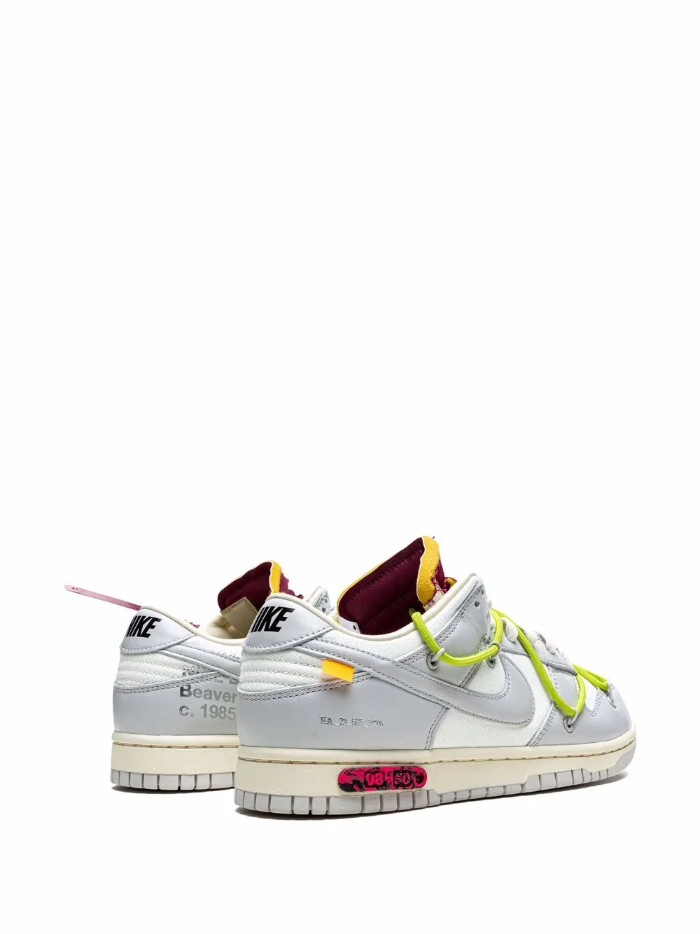 Кроссовки Dunk Low Lot 08 из коллаборации с Off-White Nike X Off-White, белый — фото 3