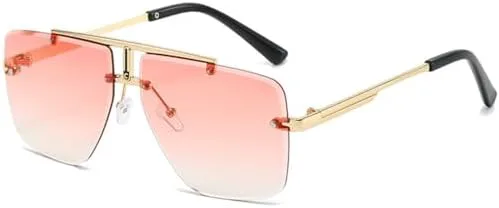 

Солнцезащитные очки для женщин и мужчин, модные солнцезащитные очки, популярные для вечеринок и вождения, золотисто-розовые, один размер MTZJH, One Color