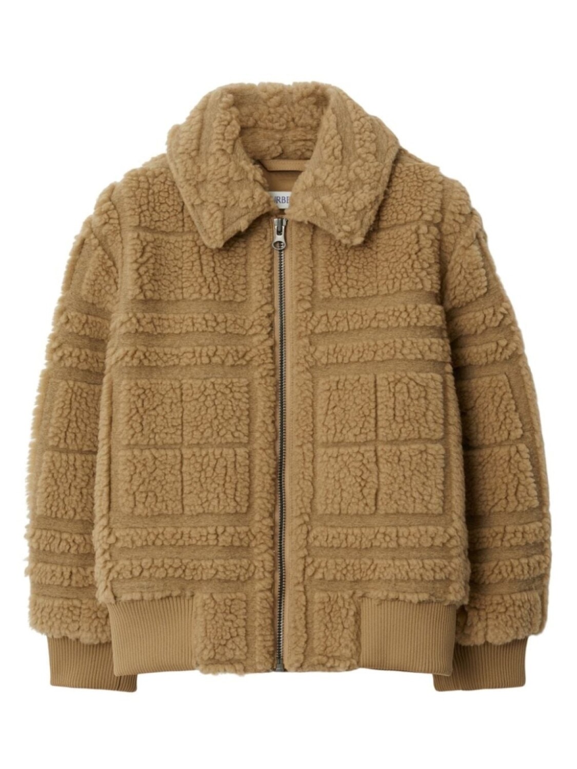 

Флисовая куртка в клетку Burberry Kids, бежевый