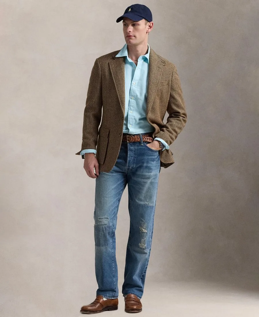Мужская рубашка-оксфорд на пуговицах Polo Ralph Lauren, синий — фото 2
