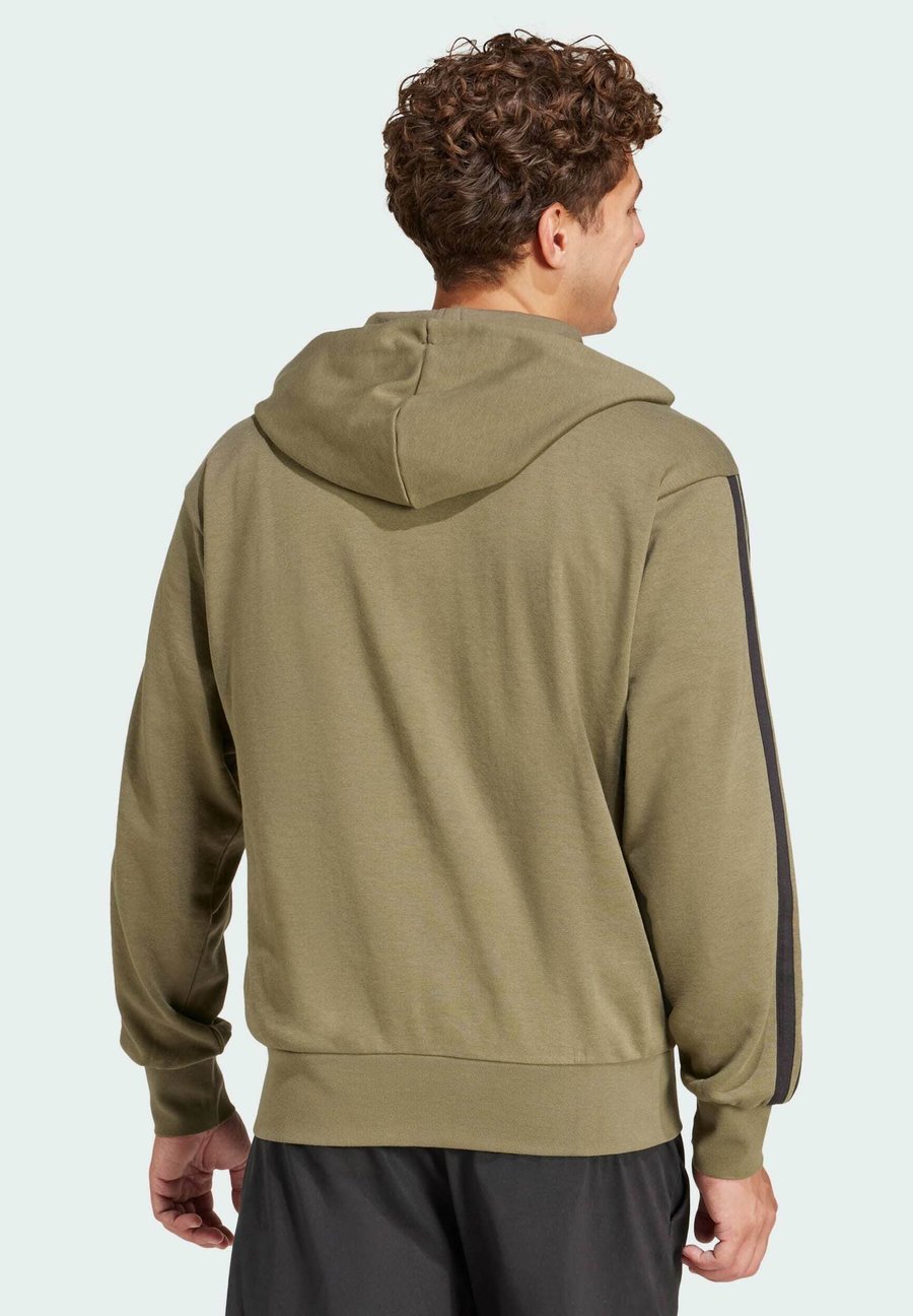 Толстовка Adidas Sportswear Zip-up sweatshirt, Olive Strata Black/Olive — фото 2