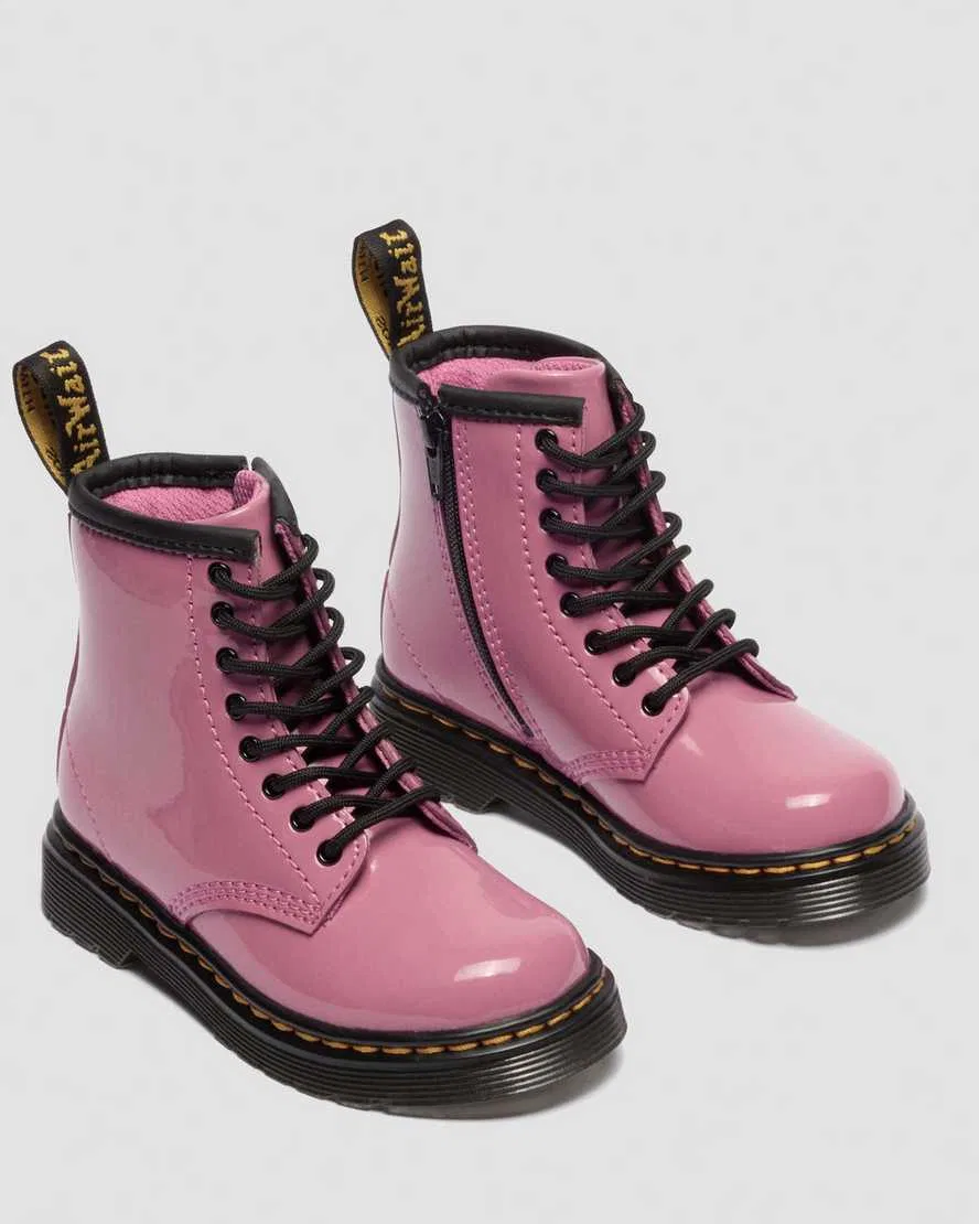 Детские ботинки Dr. Martens 1460 Lamper, лакированные, розовые — фото 4