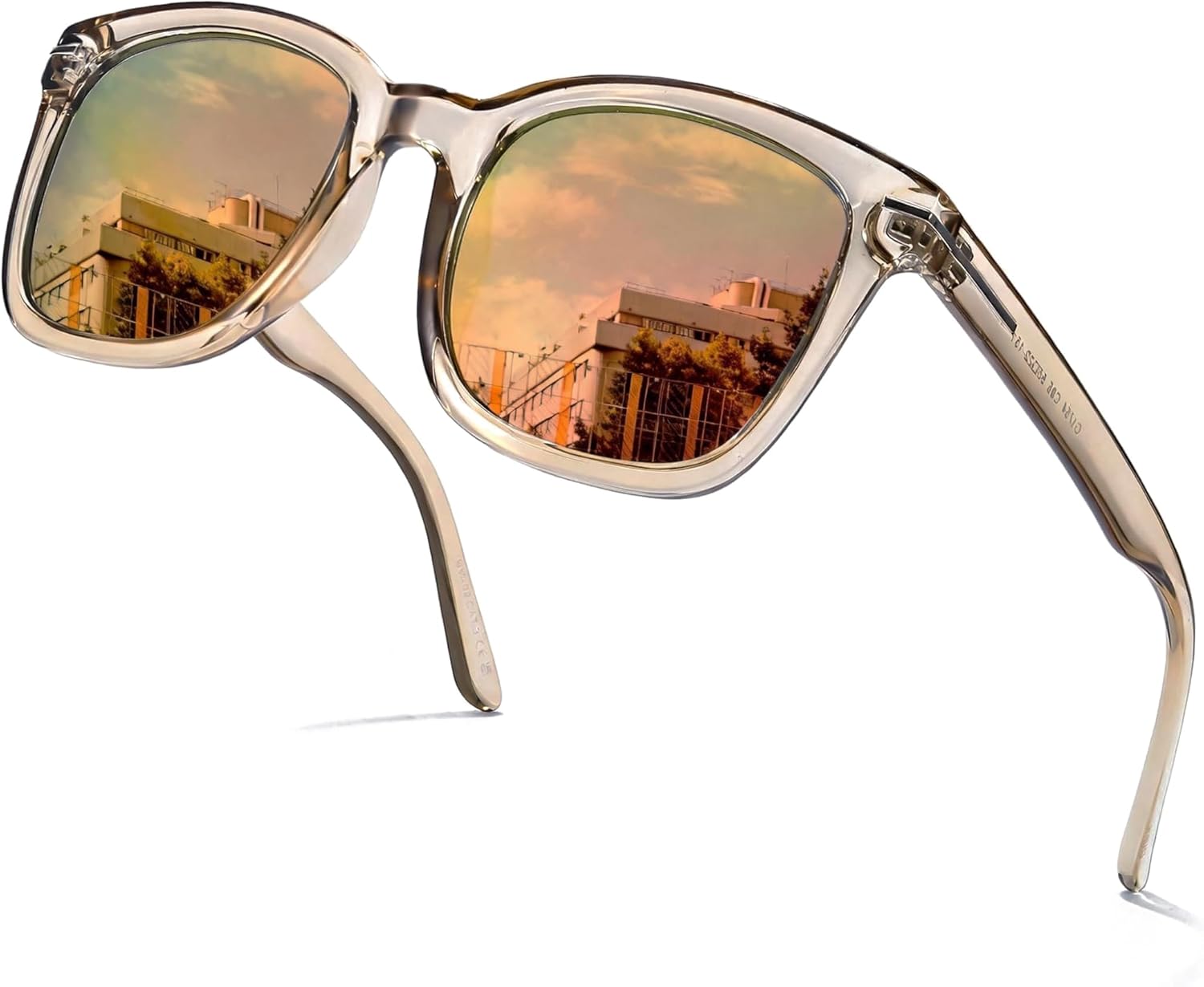 

Поляризованные солнцезащитные очки SIPHEW для женщин/мужчин | Солнцезащитные очки с крупной оправой и защитой от УФ-излучения UV400 | Большие квадратные зеркальные линзы S-образной формы, A05-clear Grey Frame Gold Mirrored Lens