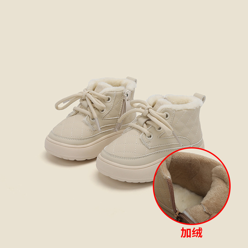 Теплые нескользящие детские туфли Crew Toddler Shoes MAIBUXIONG, хаки — фото 3