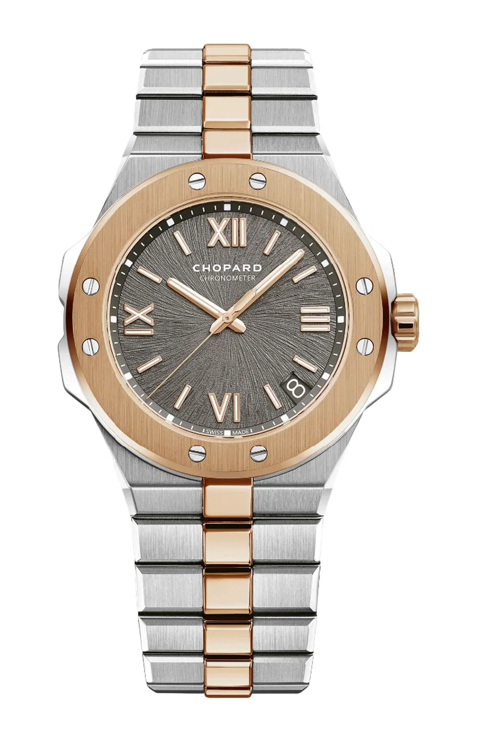 ALPINE EAGLE LARGE 41 ММ, АВТОМАТИЧЕСКИЙ ЗАВОД, ЭТИЧНОЕ РОЗОВОЕ ЗОЛОТО, CHOPARD LUCENT STEEL A223 - 298600-6001, черный