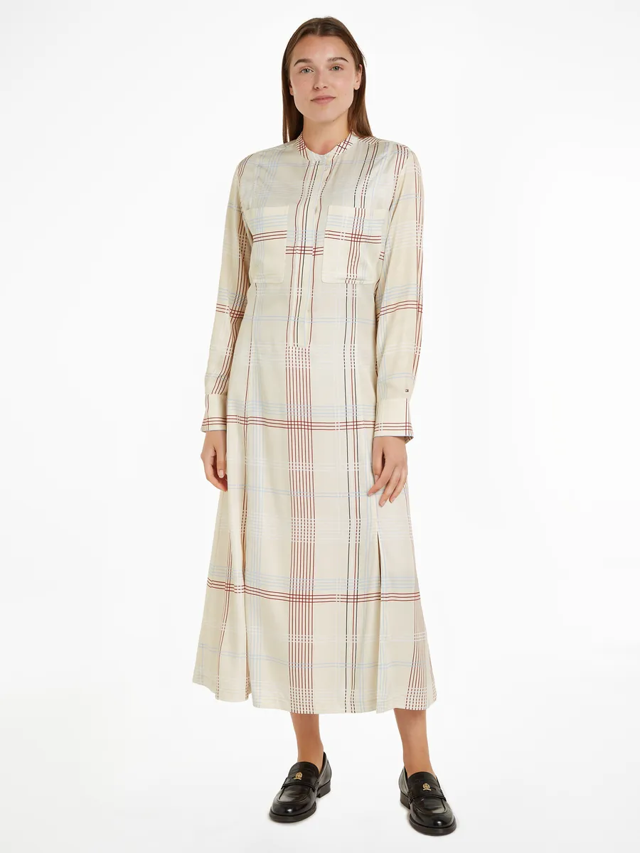 

Платье-блузка Tommy Hilfiger "RWB CHECK FLUID MIDI DRESS " (Глобальная серия TH WOMEN), в клетку, цвет Global Stp Check/ S/ Lemon Ice