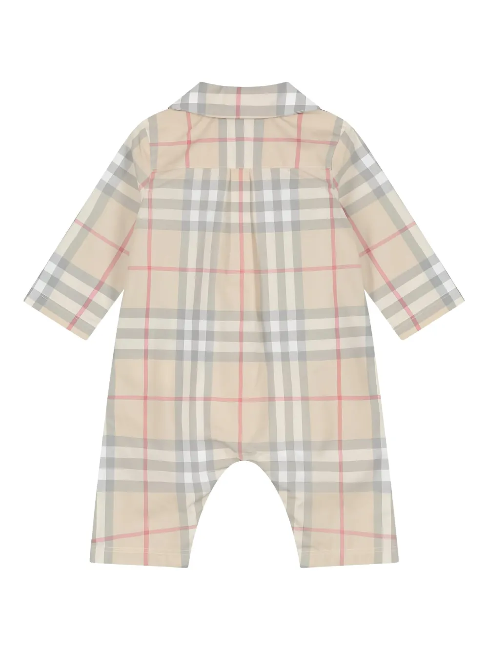 Комбинезон из хлопка в клетку Burberry Kids, светло-бежевый — фото 2