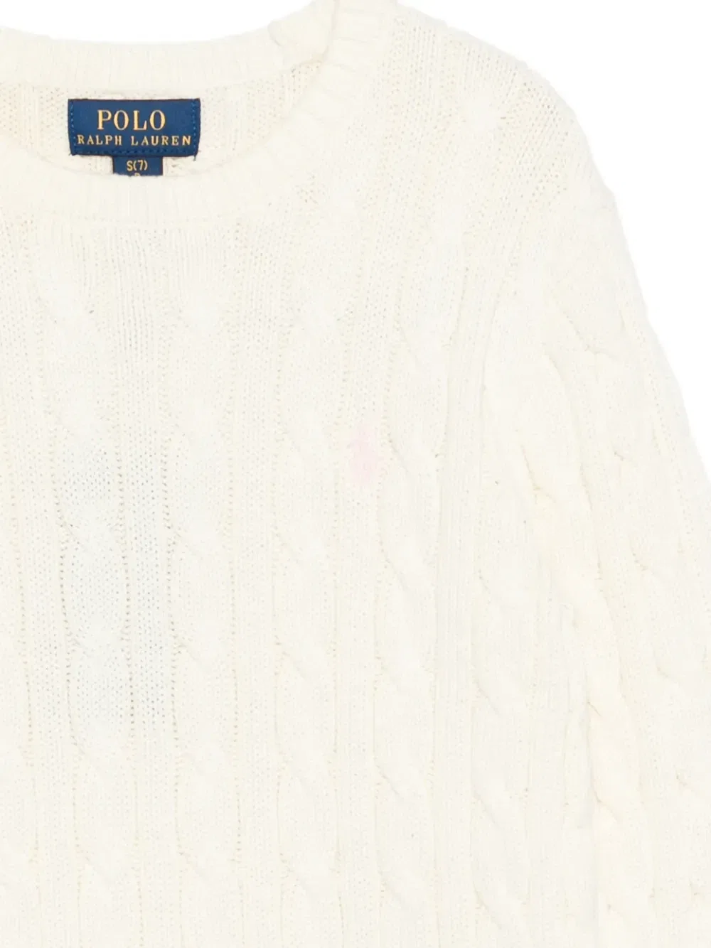 Свитер фактурной вязки Polo Ralph Lauren Kids, белый — фото 3