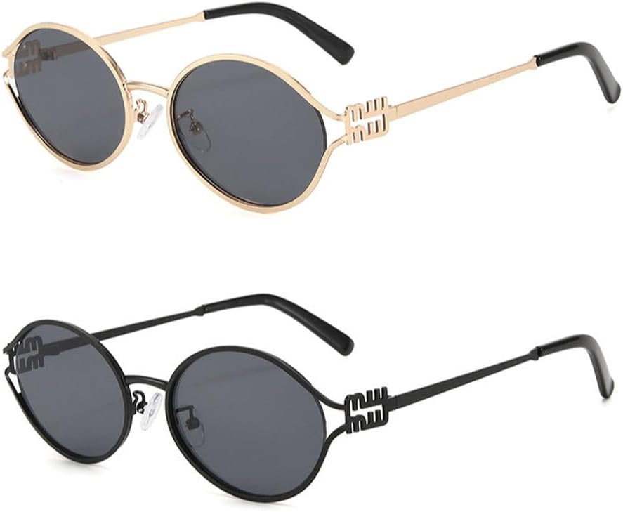 

1-2 шт. Модные солнцезащитные очки в стиле ретро, ​​маленькая оправа, для женщин и мужчин, металлические очки «кошачий глаз», солнцезащитные очки с защитой от УФ-излучения HYYZZC, Bls3623-c1c2