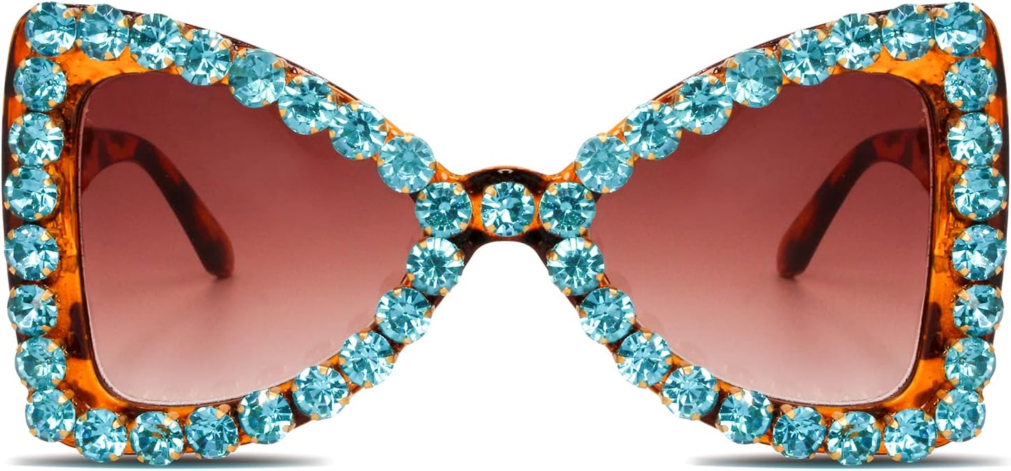 

Блестящие солнцезащитные очки с кристаллами для женщин, сверкающие, блестящие, как бриллианты, для рейв-вечеринок и дискотек. Аксессуары для дискотек ailov, Green/Tortoise