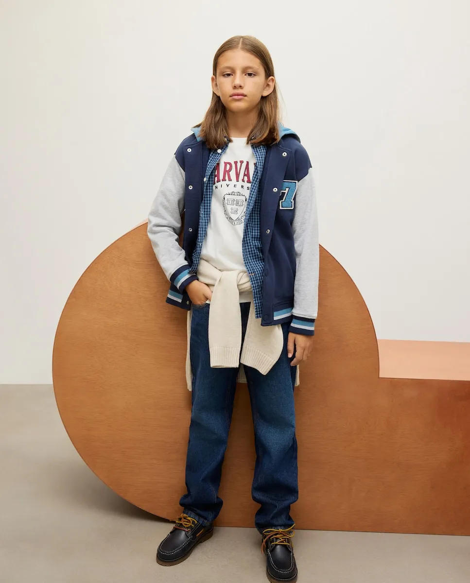 

Детская футболка с длинным рукавом с деталями Гарварда Kids El Corte Inglés, белый