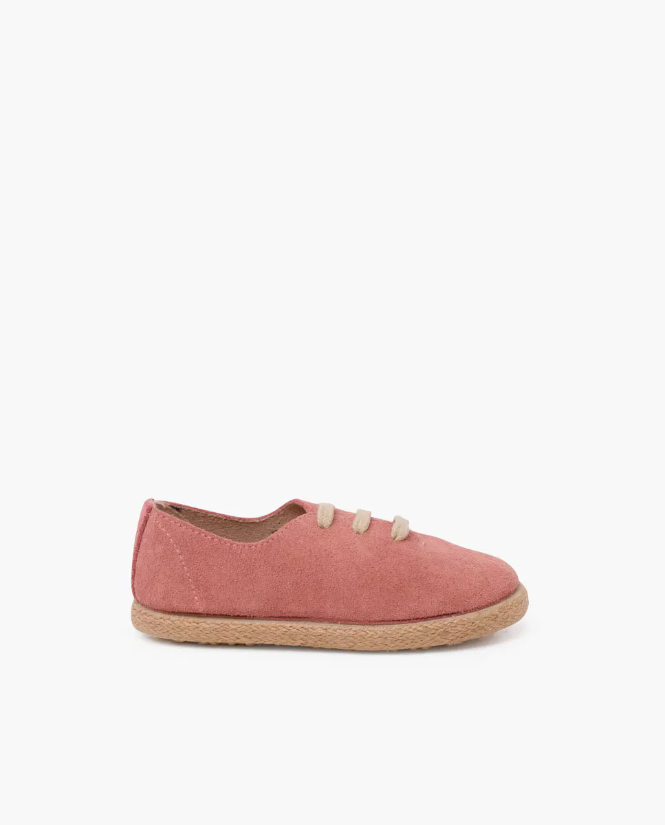 

Детские эспадрильи из замши с застежкой на шнуровке Pisamonas, цвет Rosa