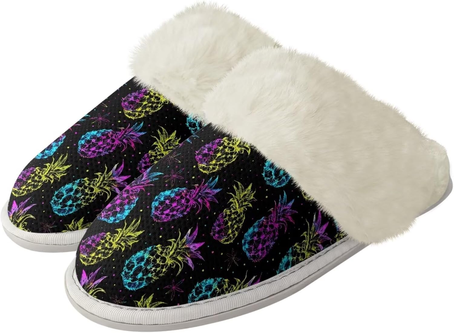 

Теплые домашние тапочки Forchrinse в виде рождественского снеговика, с мягким ворсом и эффектом памяти, для женщин и мужчин, уютные тапочки для спальни к Рождеству, Colorful Pineapple