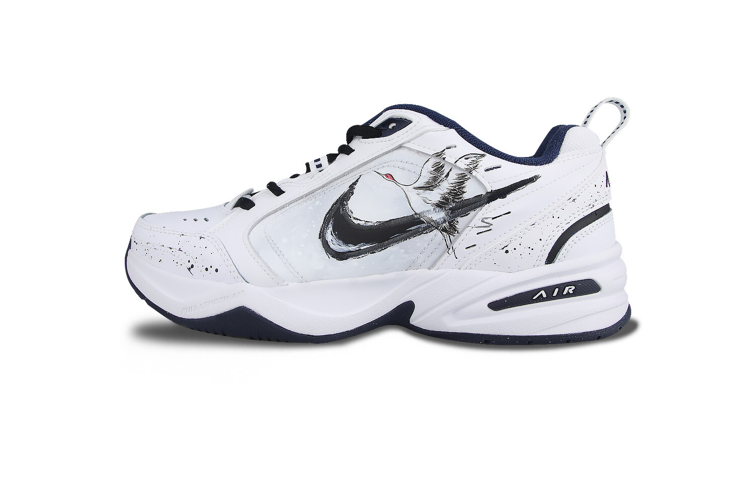 Кроссовки Nike Air Monarch 4 Chunky Sneakers Unisex Low-Top Black White Blue