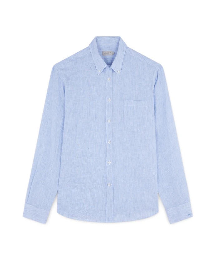 

Рубашка из льняной ткани сирсакер Riviera Hello Capri Paul & Shark, синий