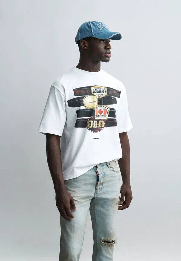 Футболка iconique свободного кроя с принтом Dsquared2, White