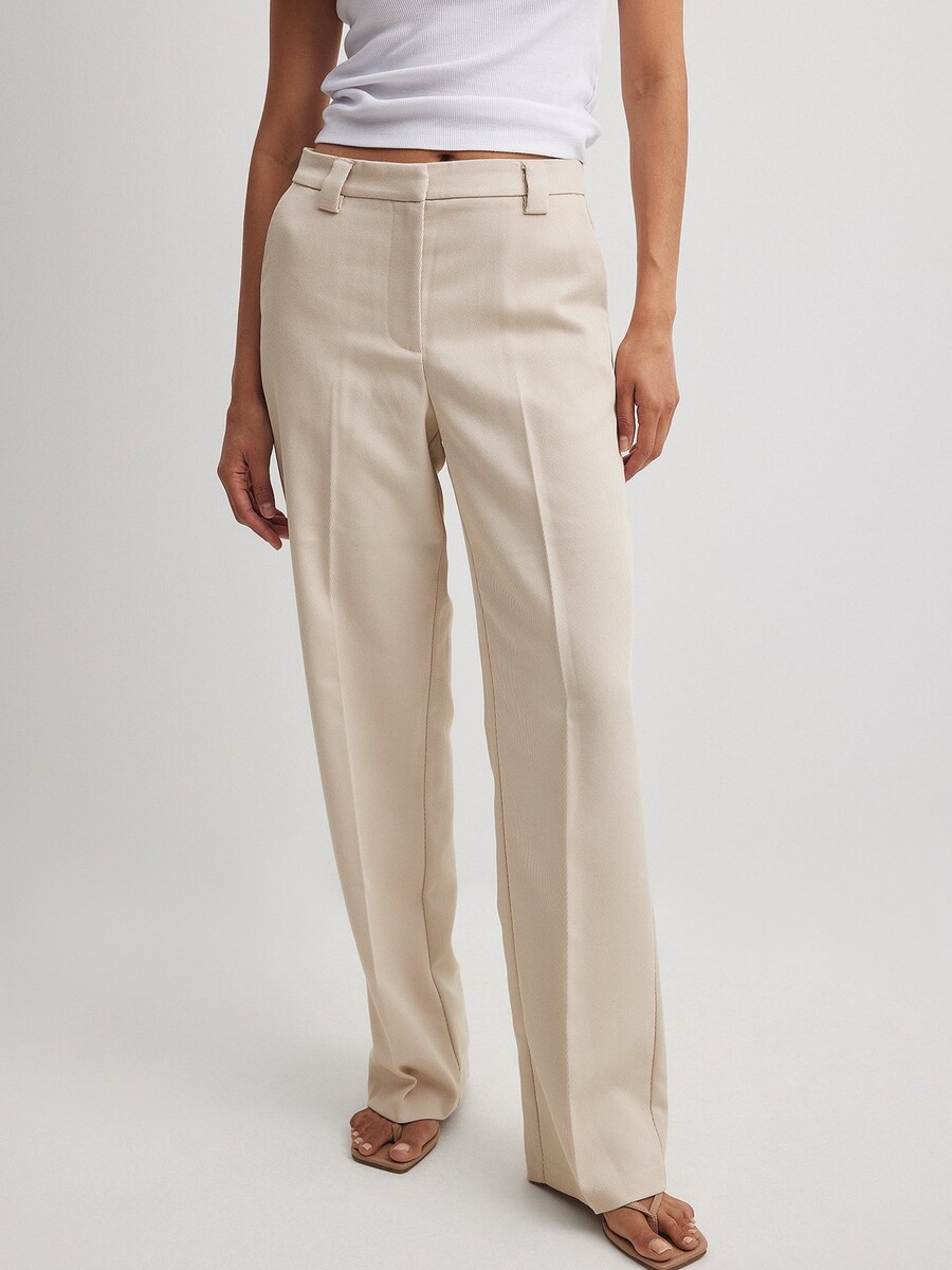 

Брюки NA-KD Regular Pleated Pants, бежевый