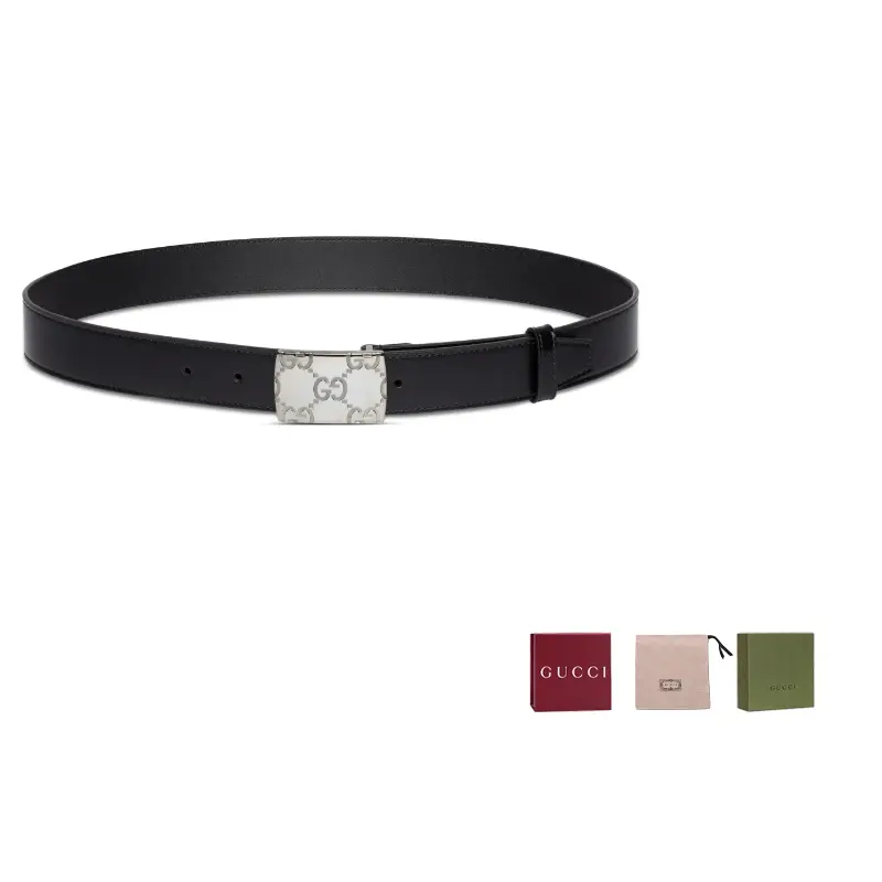 

GUCCI Ремень с прямоугольной пряжкой, Black