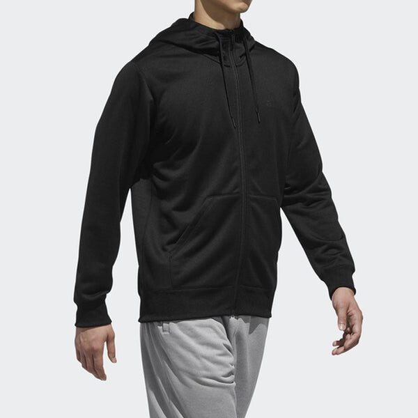 Куртка men's sports stylish hooded knit jacket black Adidas, черный — фото 4