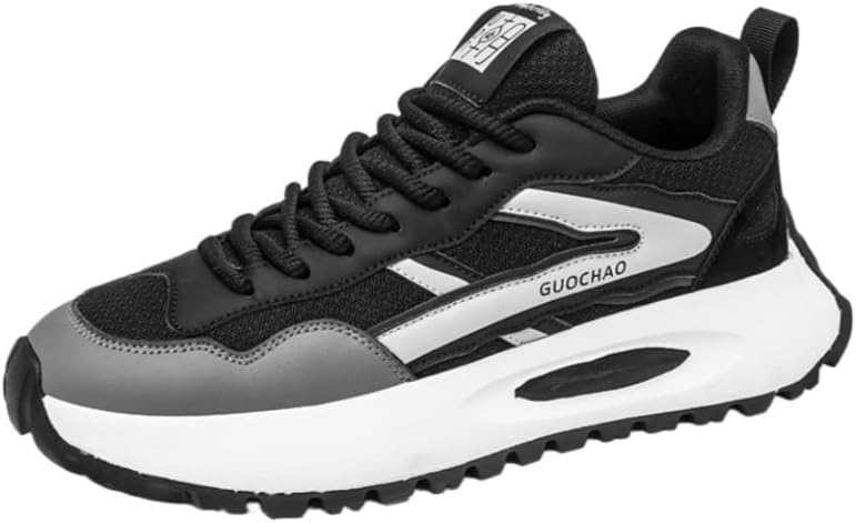 

Мужские спортивные кроссовки с толстой подошвой, дышащие, мягкие и приятные для кожи, с противоскользящей и износоустойчивой подошвой, подходят для путешествий и походов Clolinde, черный