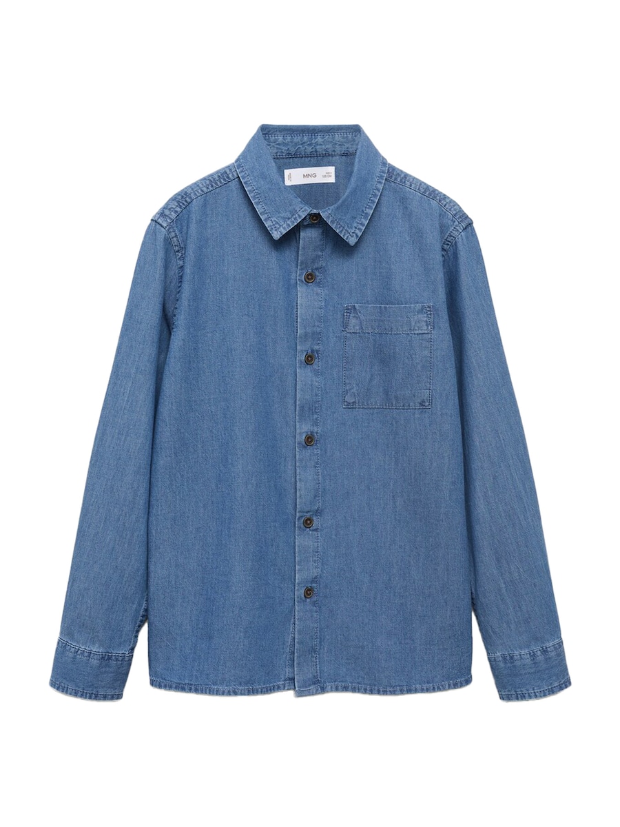 

Рубашка на пуговицах классического кроя MANGO KIDS TONI, Blue Denim