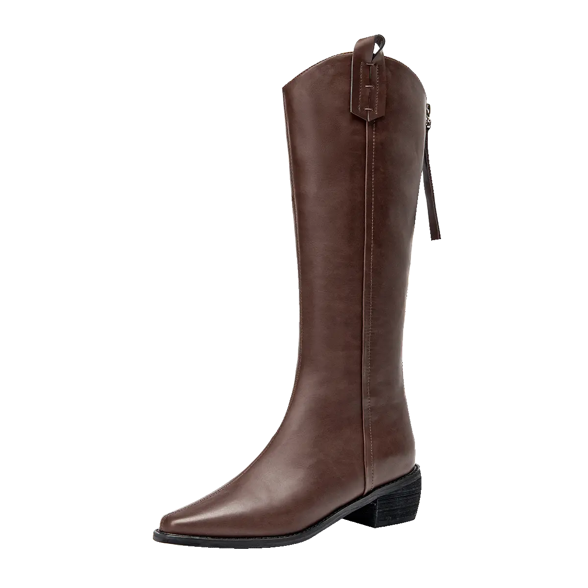 GUDIANFENGDU Коричневые высокие женские сапоги без утеплителя, цвет Brown (Unlined)