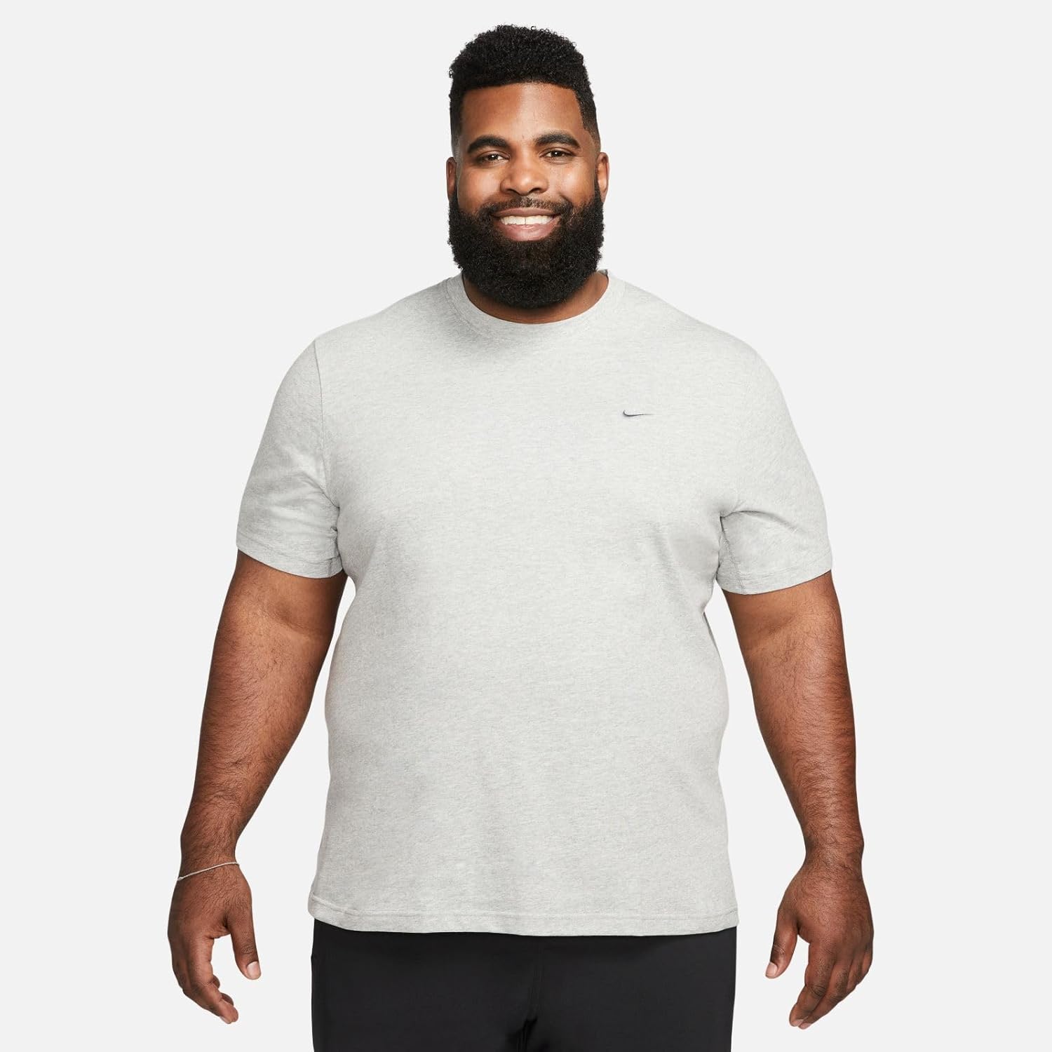 Мужская универсальная футболка Nike Primary Dri-fit с коротким рукавом, Dark Grey Heather/Heather/Smoke Grey — фото 2