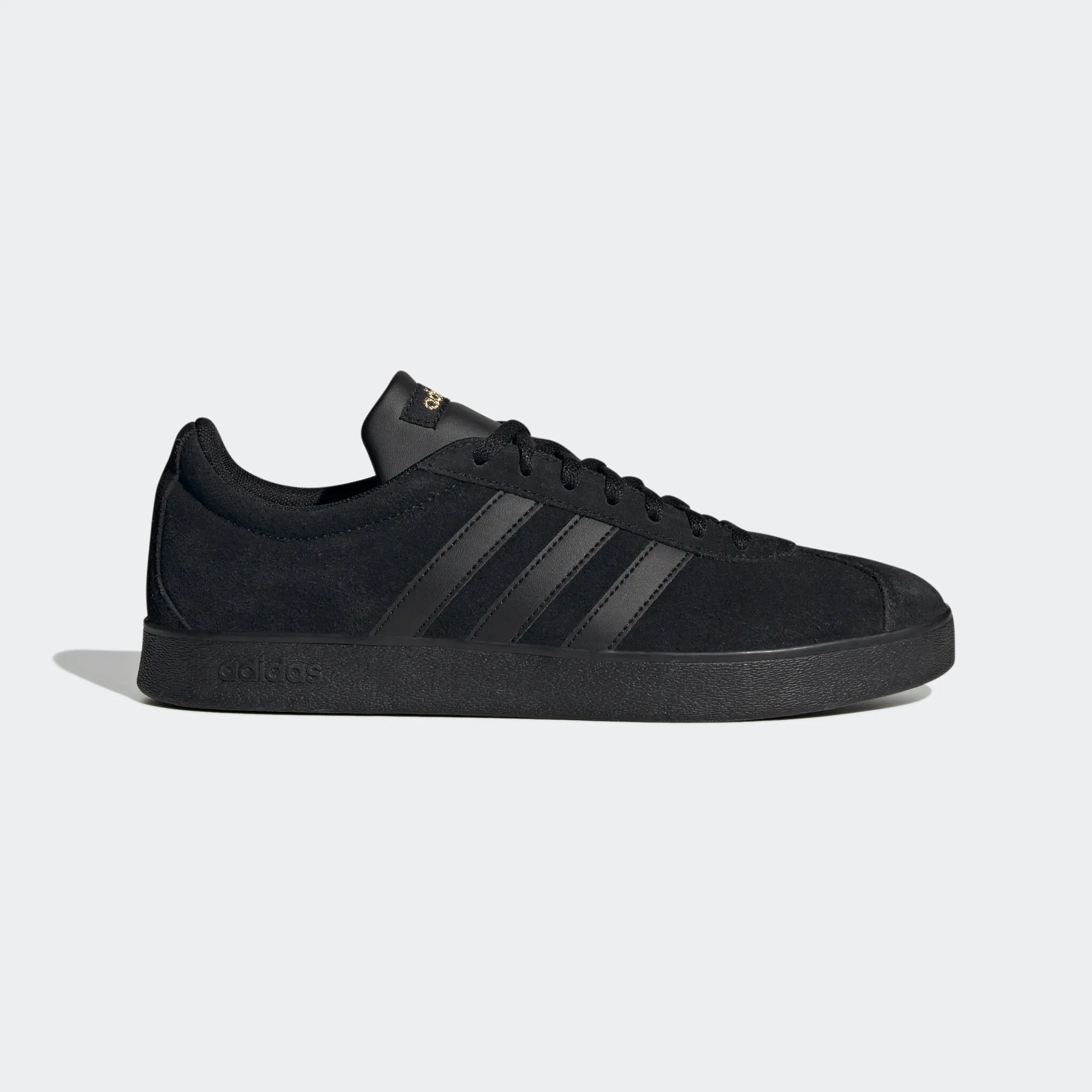 Кроссовки Adidas Sportswear "VL COURT 2.0", дизайн по стопам Adidas Samba, цвет Core Black / Core Black / Gold Metallic — фото 2
