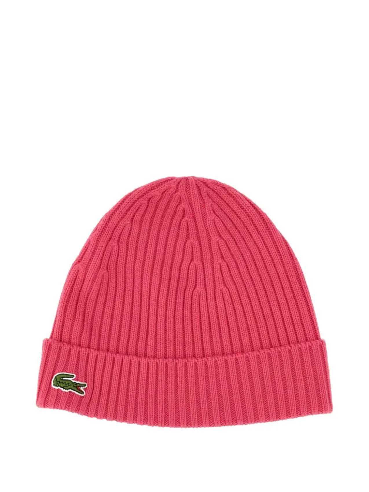 

Шапка-бини Lacoste в рубчик, розовый