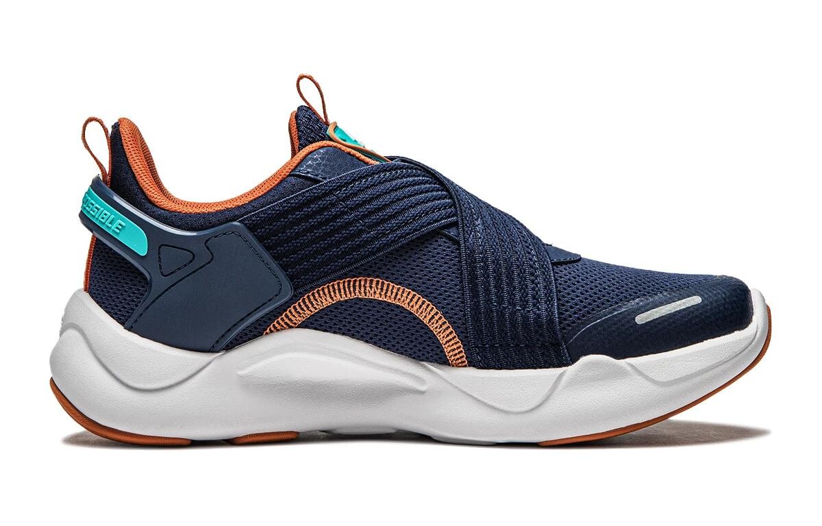Кроссовки LINING YOUNG Kids Lifestyle Shoes GS Low-top Blue/Orange, темно-синий — фото 2