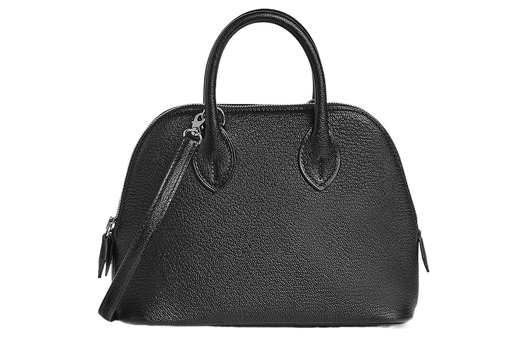 

HERMES Кожаная дорожная сумка для боулинга мини унисекс черный