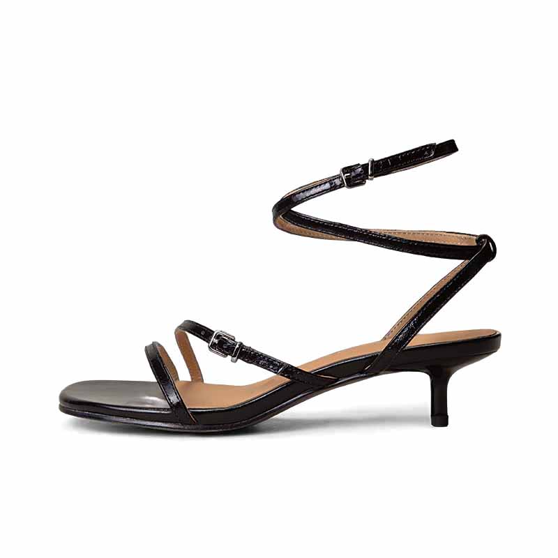 SHOEMAKER QUEEN Женские сандалии на одной застежке черные, цвет Black