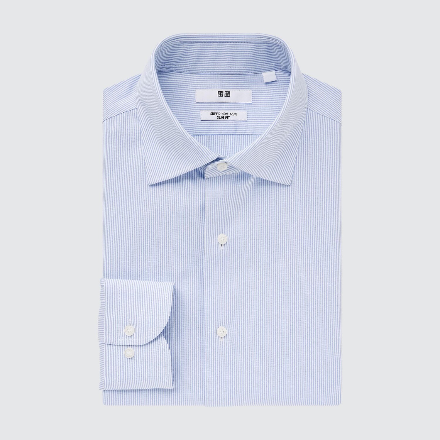 

Рубашка UNIQLO Super Non-iron в полоску узкого кроя, синий