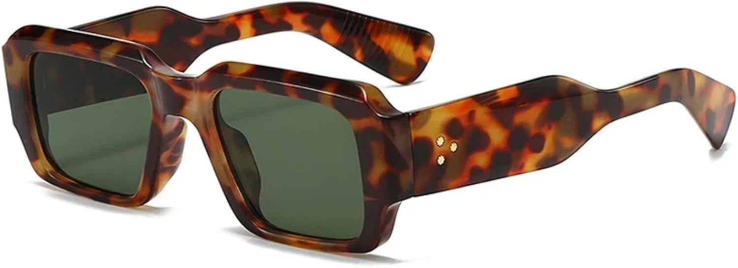 

Солнцезащитные очки с защитой от УФ-излучения UV400 для женщин и мужчин | Яркие заклепки, широкие дужки | для занятий спортом на открытом воздухе DSVIGF, Leopard Dark Green