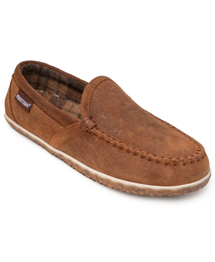 Мужские замшевые домашние/уличные тапочки Tilden Minnetonka, коричневый ruff