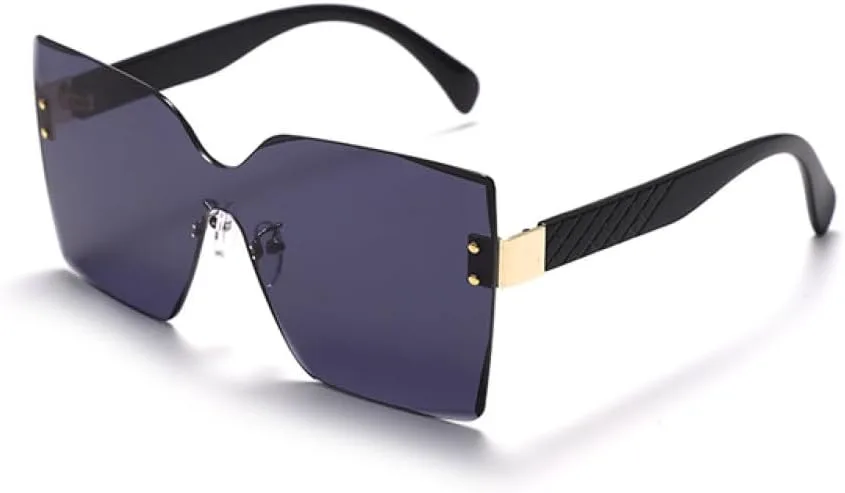 

Модные квадратные солнцезащитные очки без оправы для женщин и мужчин, большие солнцезащитные очки, очки класса люкс, очки с защитой от УФ-излучения UV400 SLCHJXS, 1