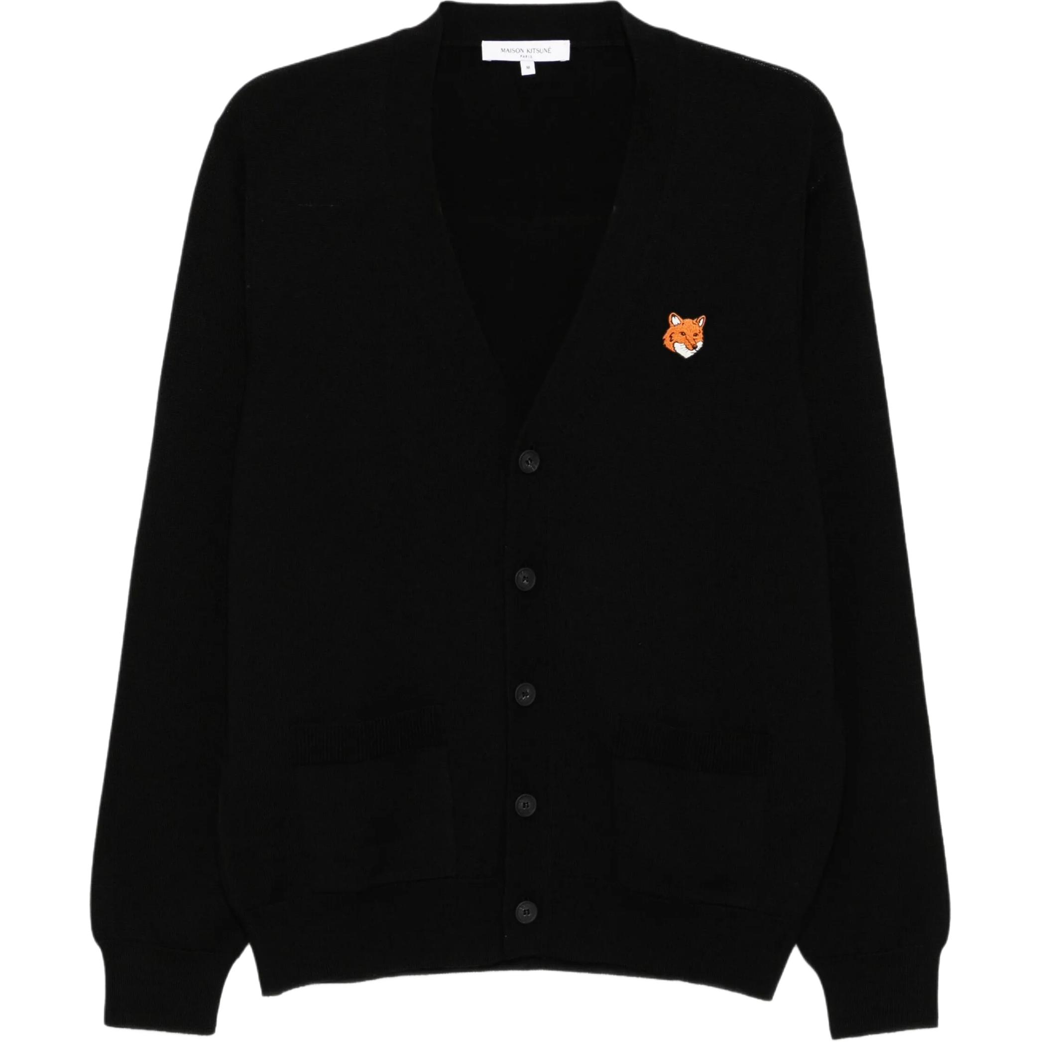 

Кардиган с нашивкой в виде головы лисы Maison Kitsune, черный